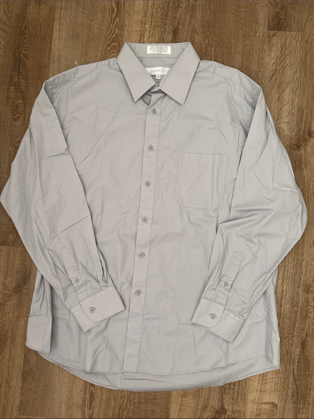 Van Heusen Light Gray Men's Long-Sleeve Dress Shirt Classic Fit